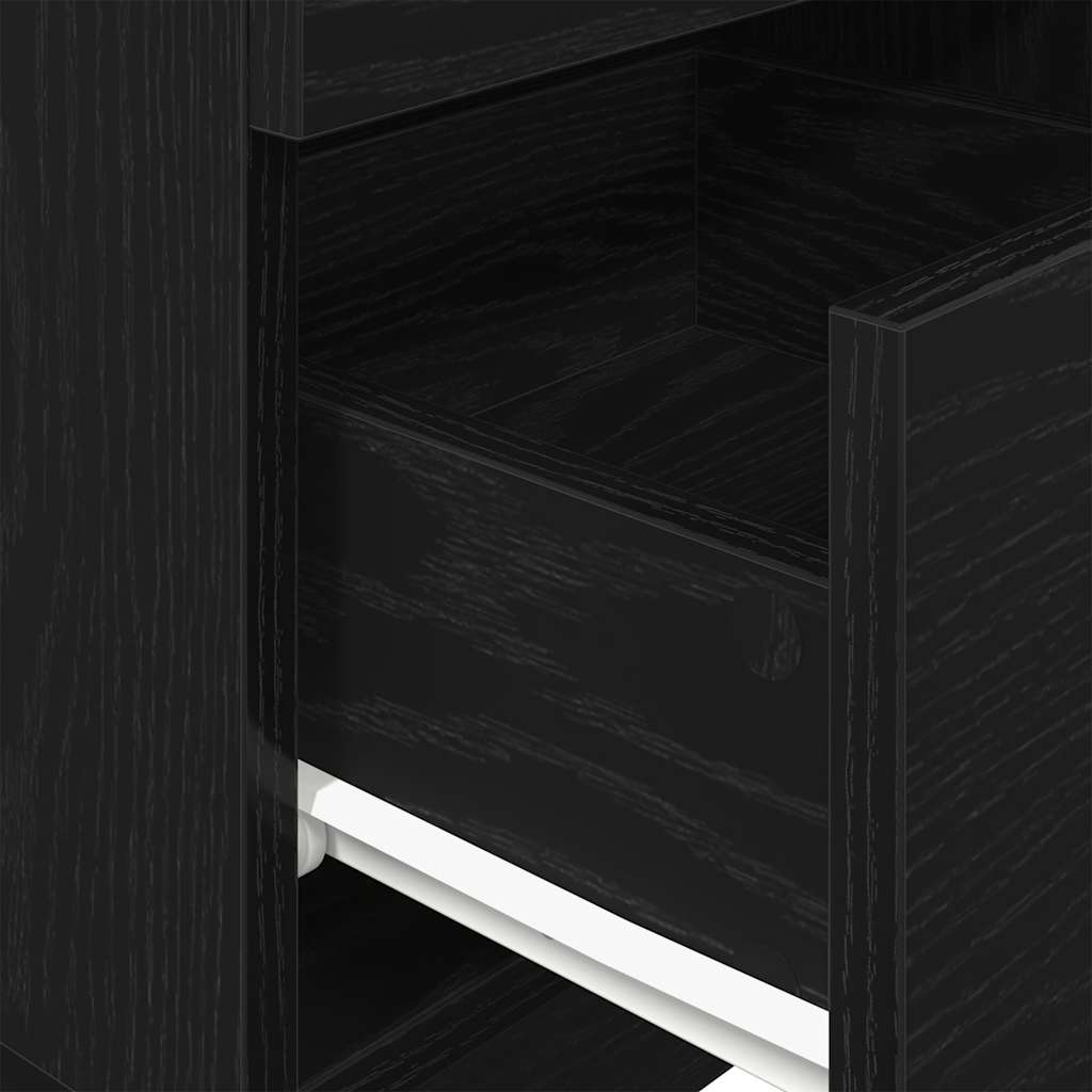 Tables de chevet 2 pcs. avec 2 tiroirs noir 36x36x68 cm