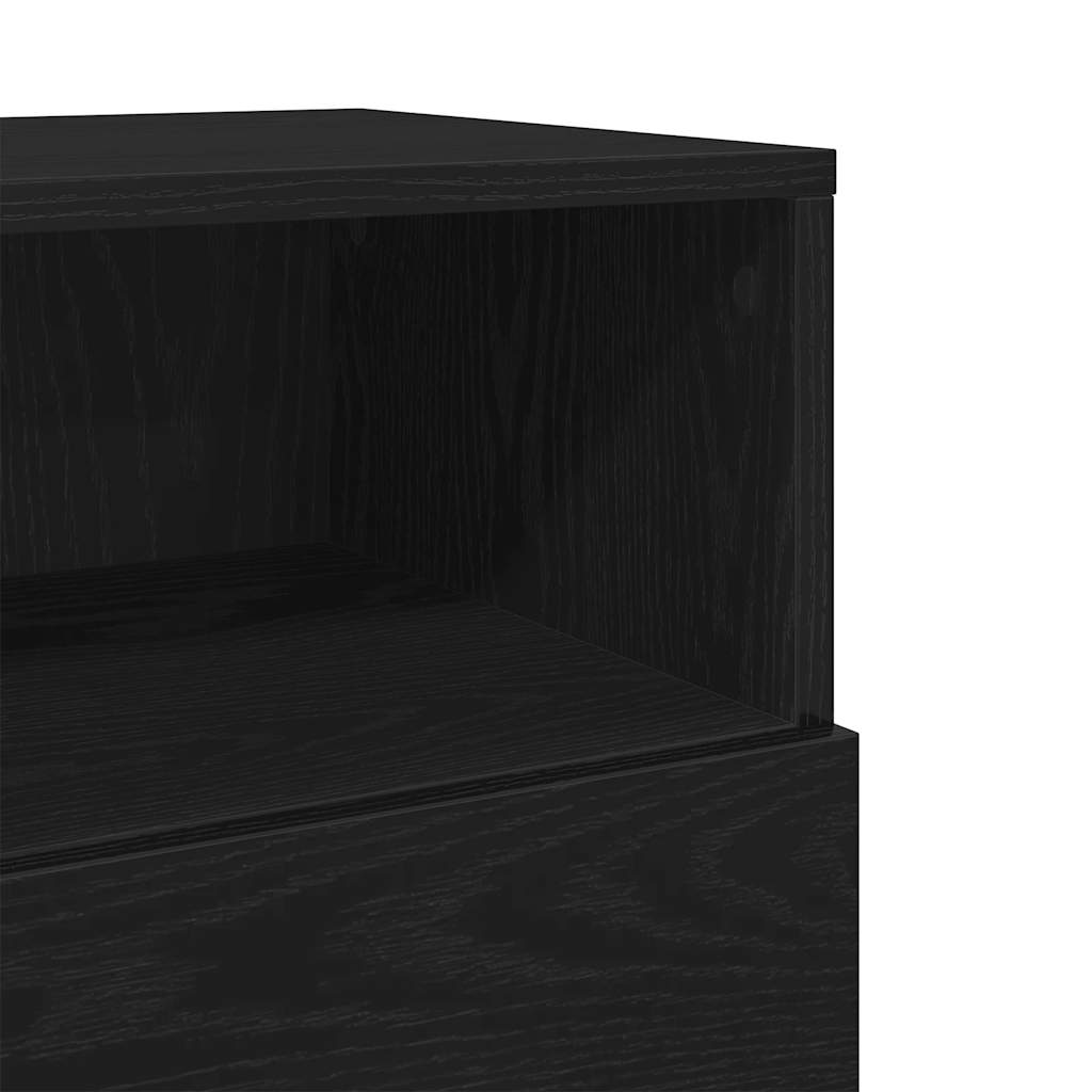 Tables de chevet 2 pcs. avec 2 tiroirs noir 36x36x68 cm