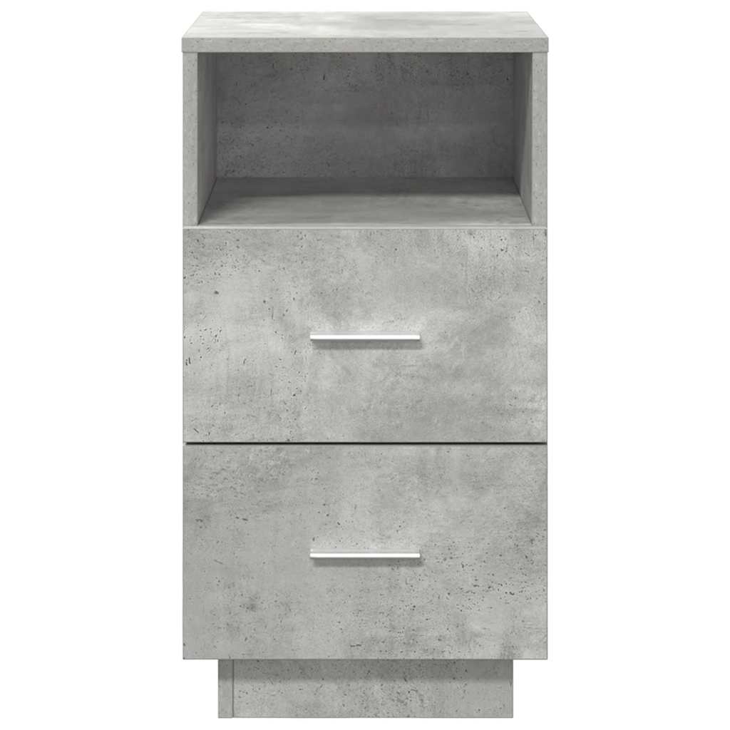 Tables de chevet 2 pcs. avec 2 tiroirs gris béton 36x36x68 cm