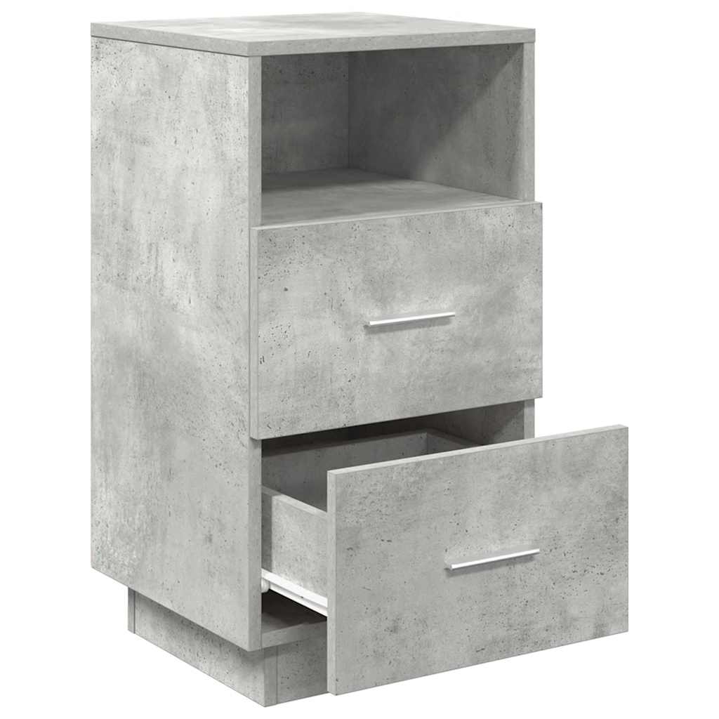 Tables de chevet 2 pcs. avec 2 tiroirs gris béton 36x36x68 cm