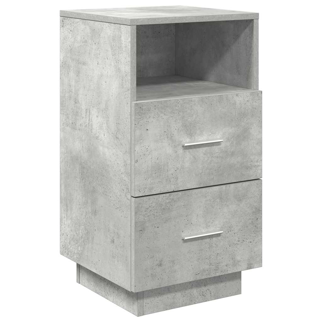 Tables de chevet 2 pcs. avec 2 tiroirs gris béton 36x36x68 cm