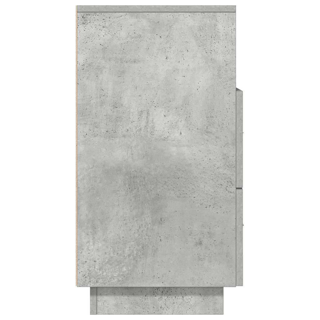 Tables de chevet 2 pcs. avec 2 tiroirs gris béton 36x36x68 cm