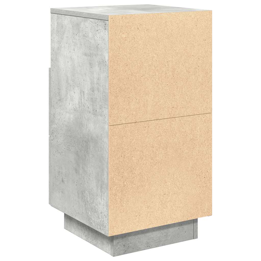 Tables de chevet 2 pcs. avec 2 tiroirs gris béton 36x36x68 cm