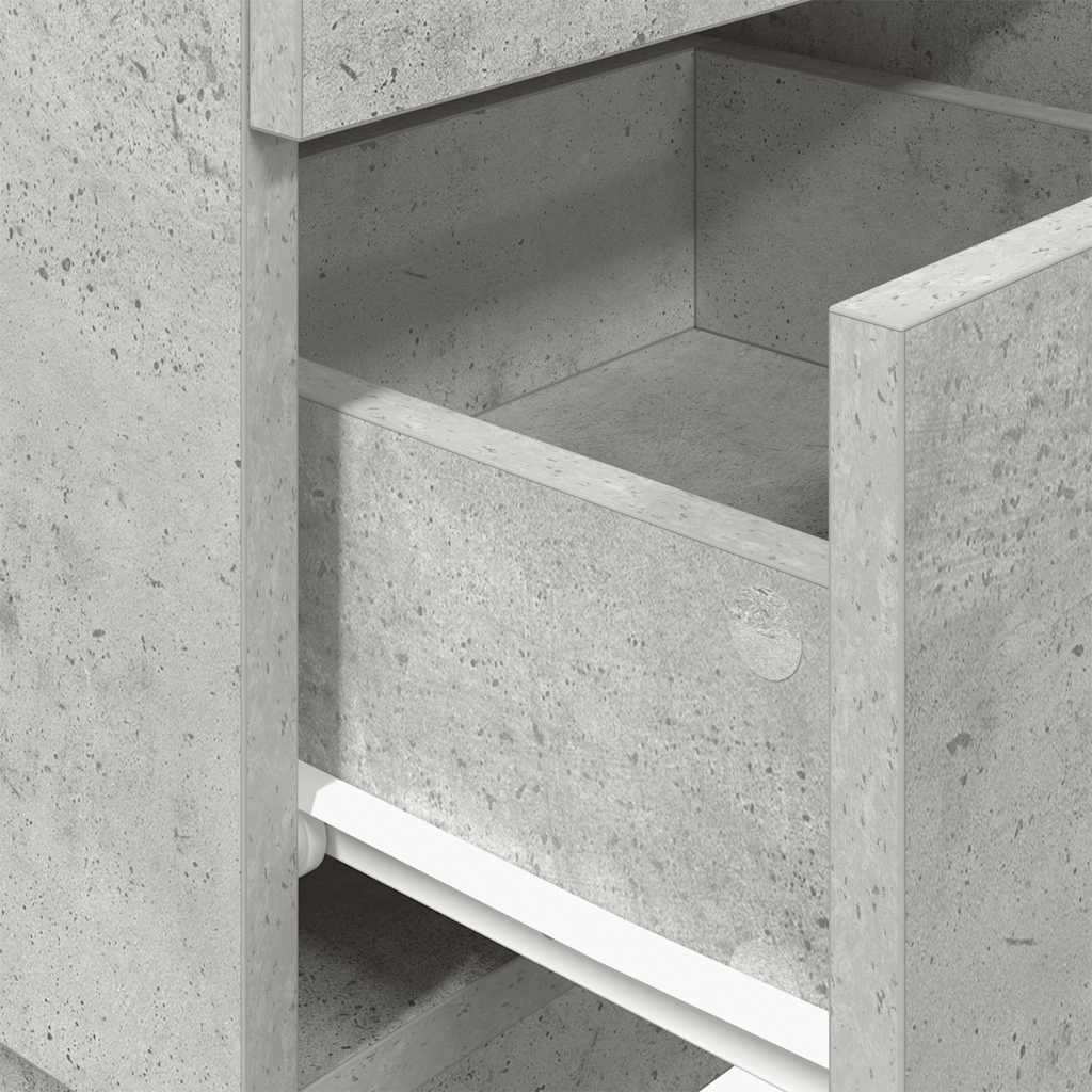 Tables de chevet 2 pcs. avec 2 tiroirs gris béton 36x36x68 cm