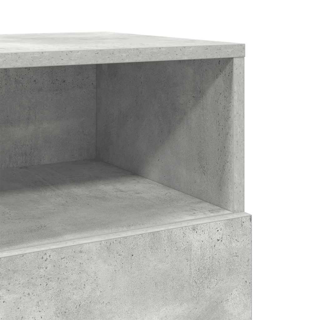 Tables de chevet 2 pcs. avec 2 tiroirs gris béton 36x36x68 cm
