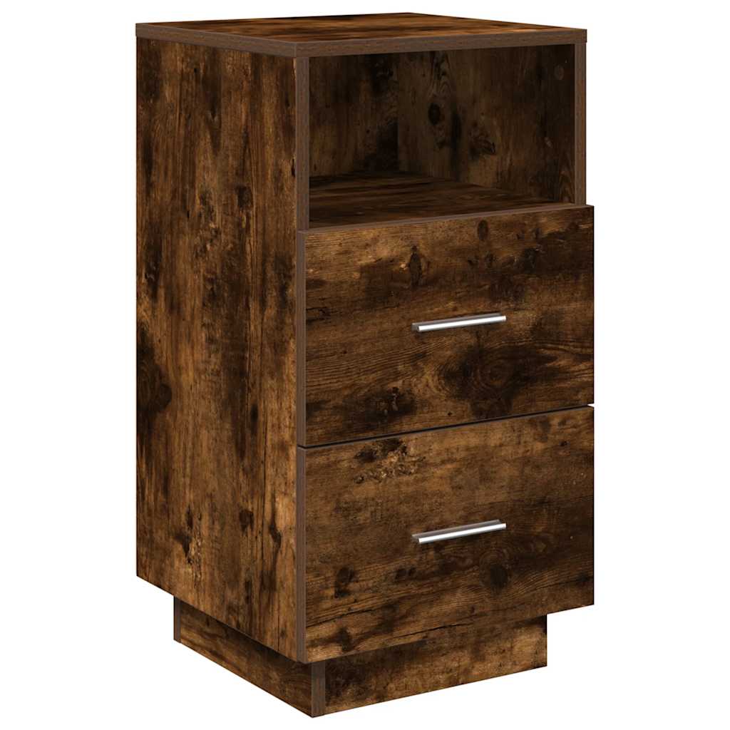 Tables de chevet 2 pcs. avec 2 tiroirs chêne fumé 36x36x68 cm