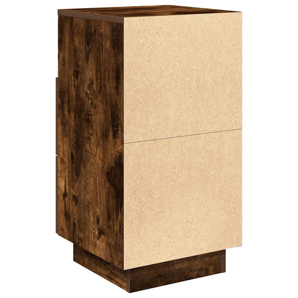 Tables de chevet 2 pcs. avec 2 tiroirs chêne fumé 36x36x68 cm