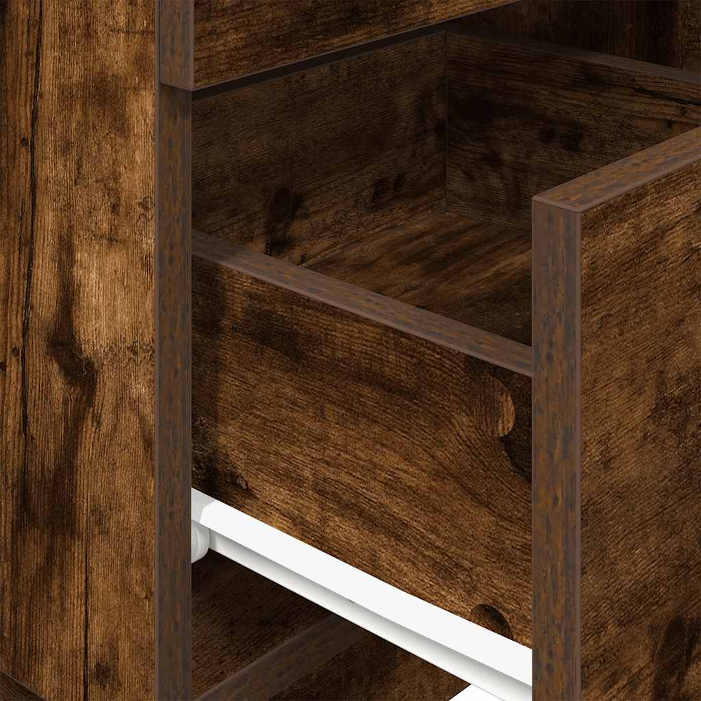 Tables de chevet 2 pcs. avec 2 tiroirs chêne fumé 36x36x68 cm