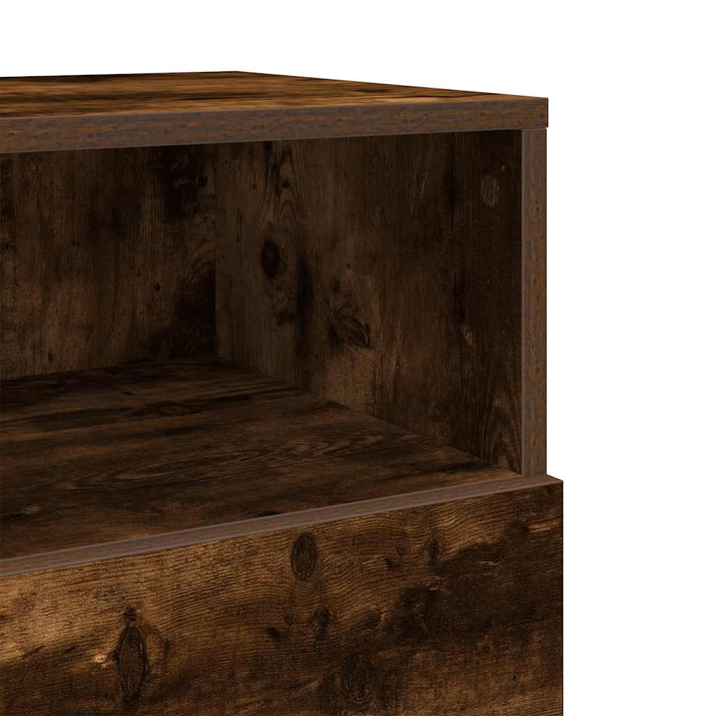 Tables de chevet 2 pcs. avec 2 tiroirs chêne fumé 36x36x68 cm