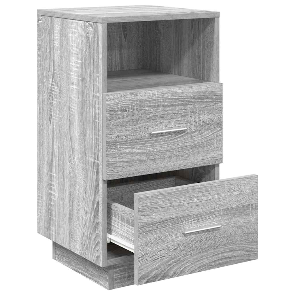 Tables de chevet 2 pcs avec 2 tiroirs Gris Sonoma 36x36x68 cm