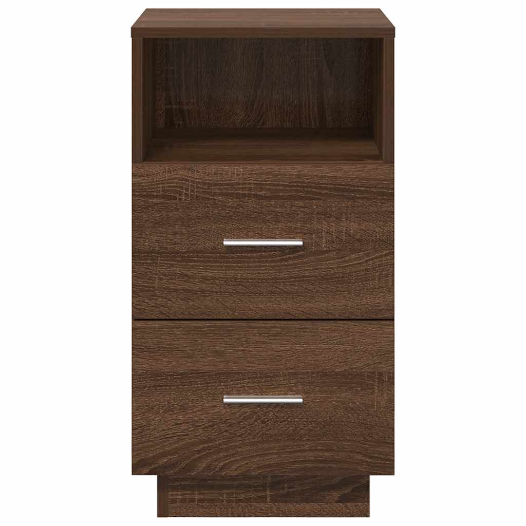 Tables de chevet 2 pcs avec 2 tiroirs chêne brun 36x36x68 cm