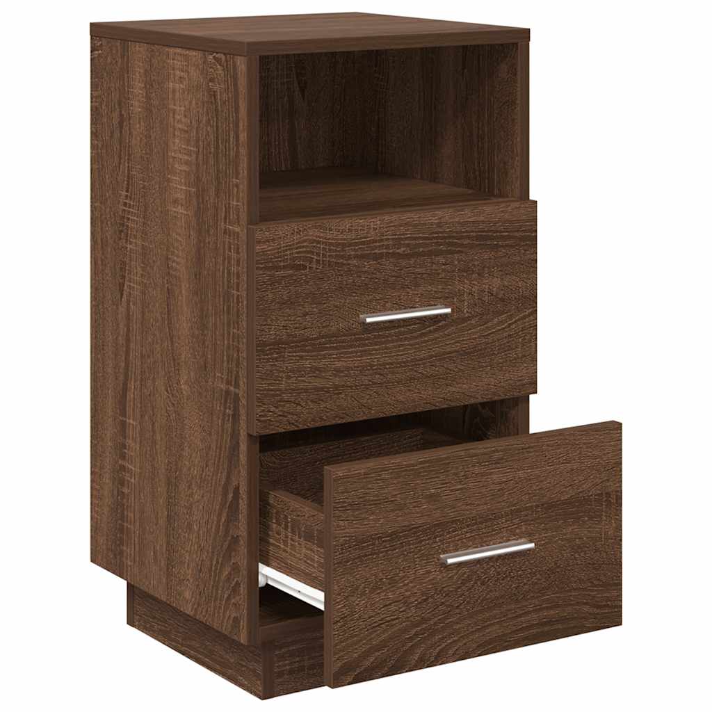 Tables de chevet 2 pcs avec 2 tiroirs chêne brun 36x36x68 cm