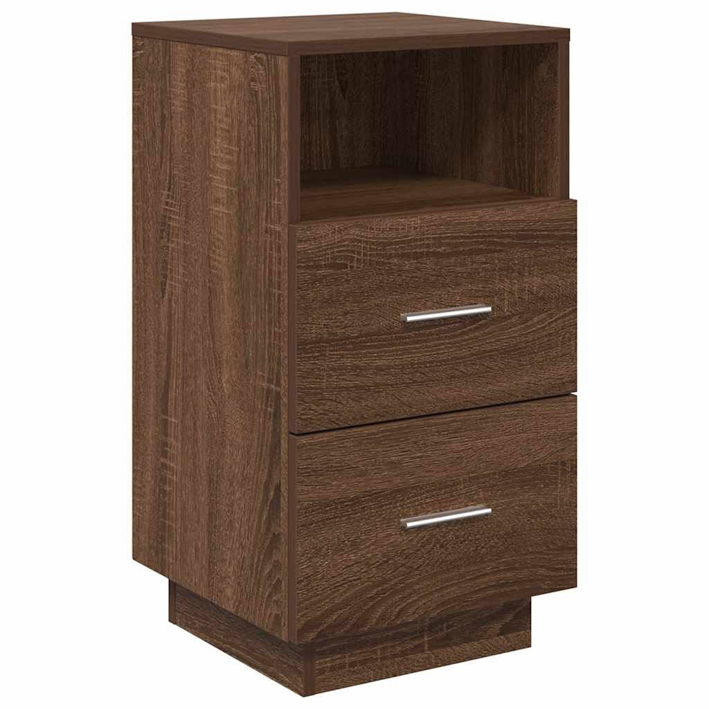 Tables de chevet 2 pcs avec 2 tiroirs chêne brun 36x36x68 cm