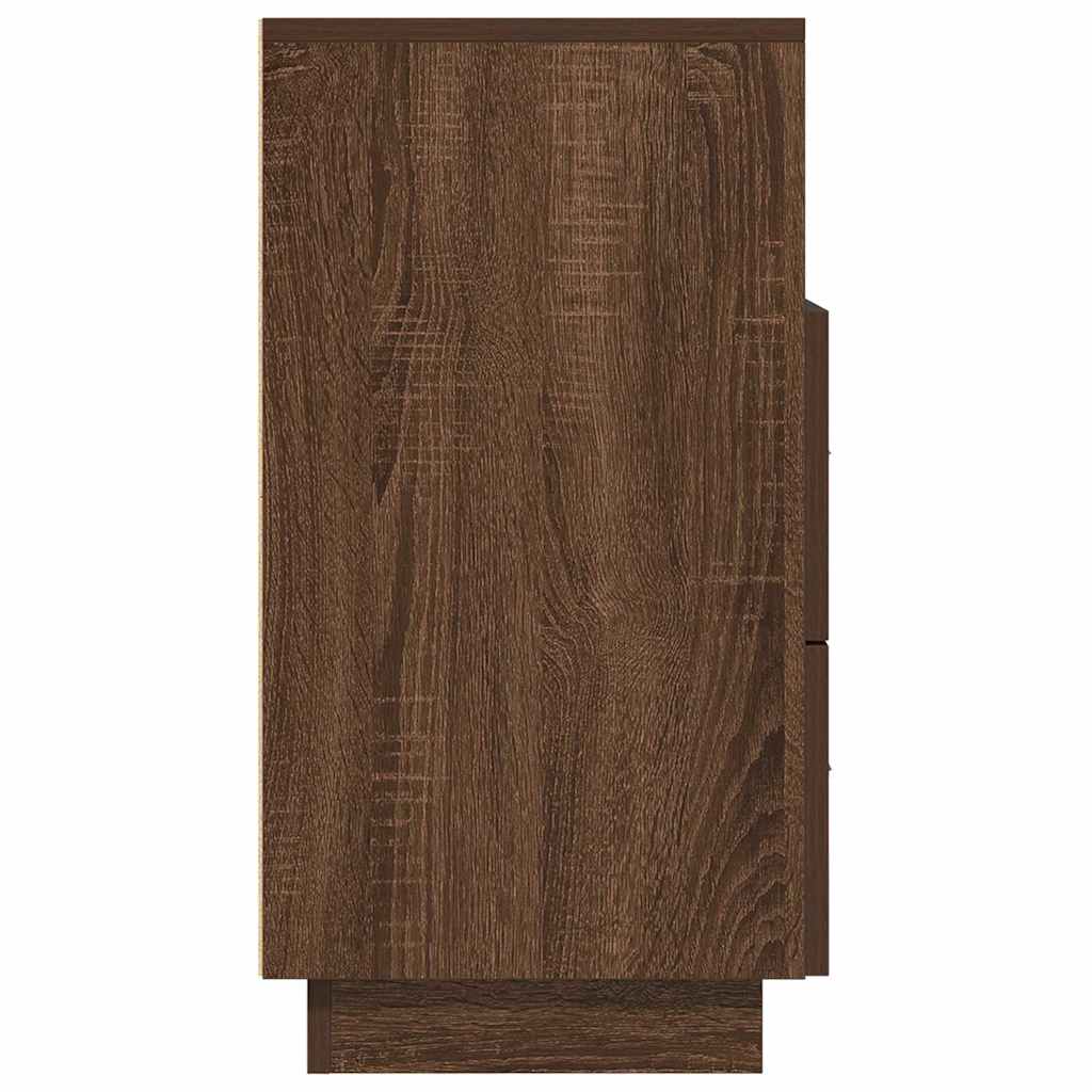 Tables de chevet 2 pcs avec 2 tiroirs chêne brun 36x36x68 cm