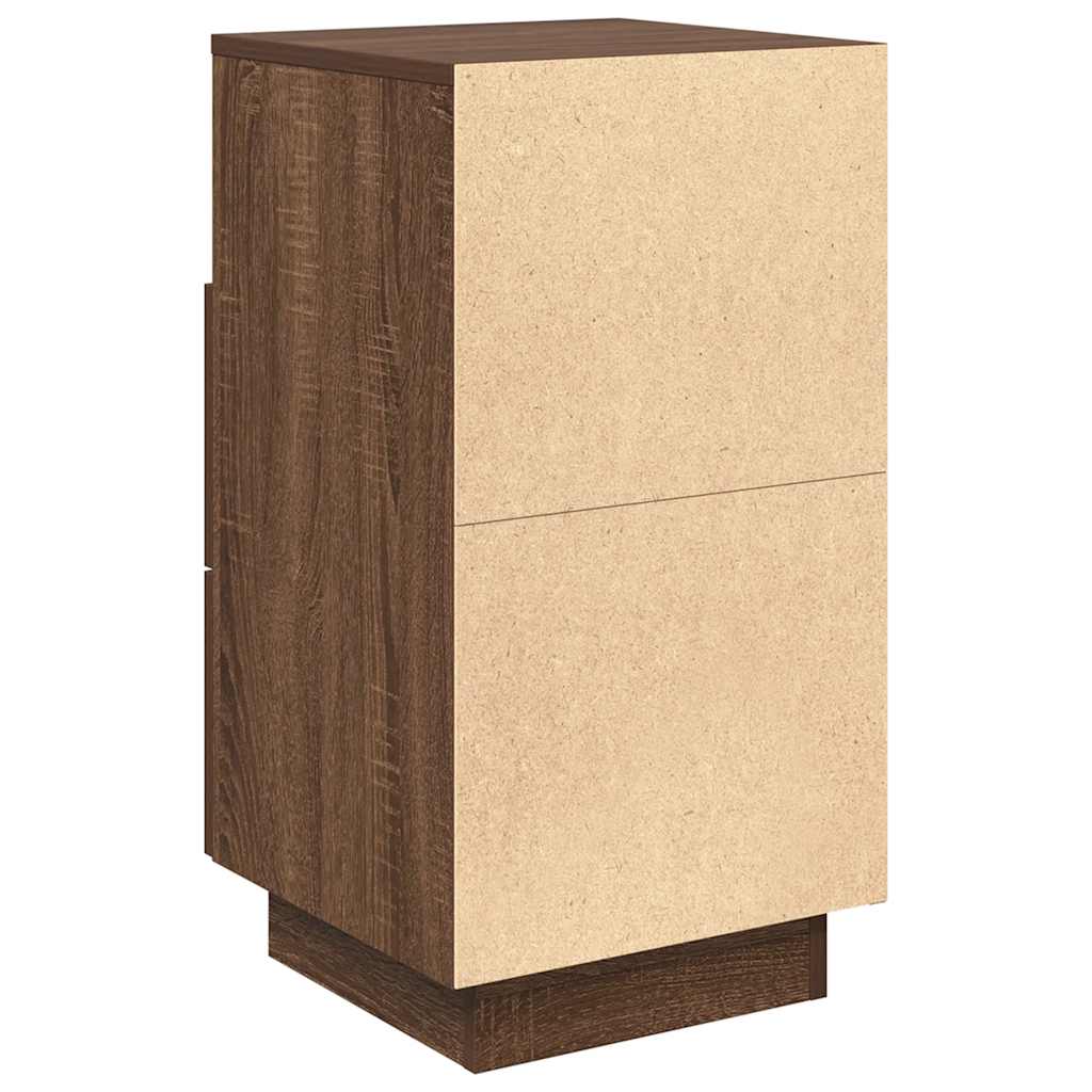 Tables de chevet 2 pcs avec 2 tiroirs chêne brun 36x36x68 cm