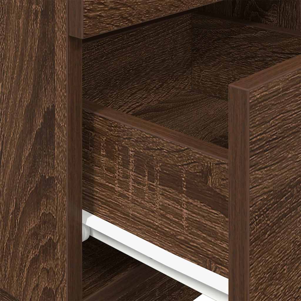 Tables de chevet 2 pcs avec 2 tiroirs chêne brun 36x36x68 cm