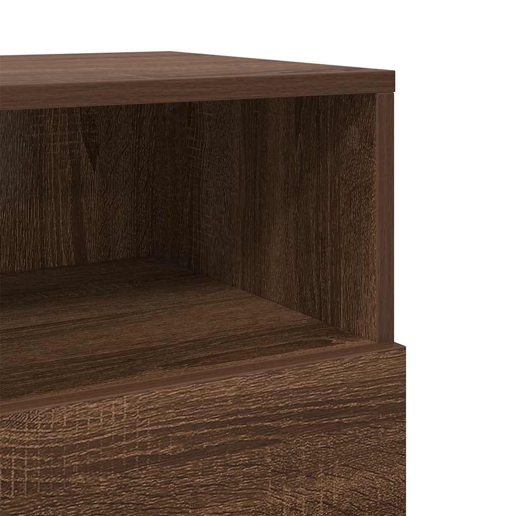 Tables de chevet 2 pcs avec 2 tiroirs chêne brun 36x36x68 cm
