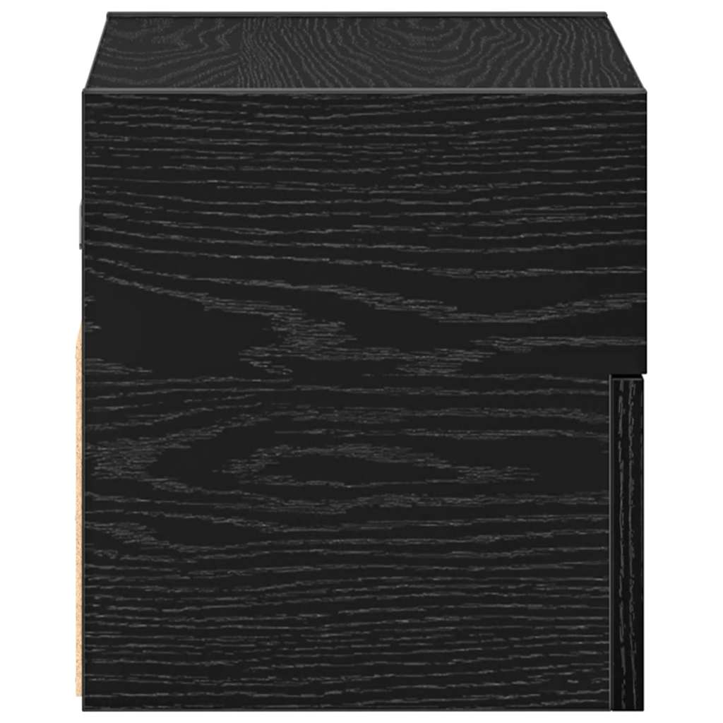 Wall-mounted bedside tables, 2 pieces, black, 45 x 26 x 28.5 cm