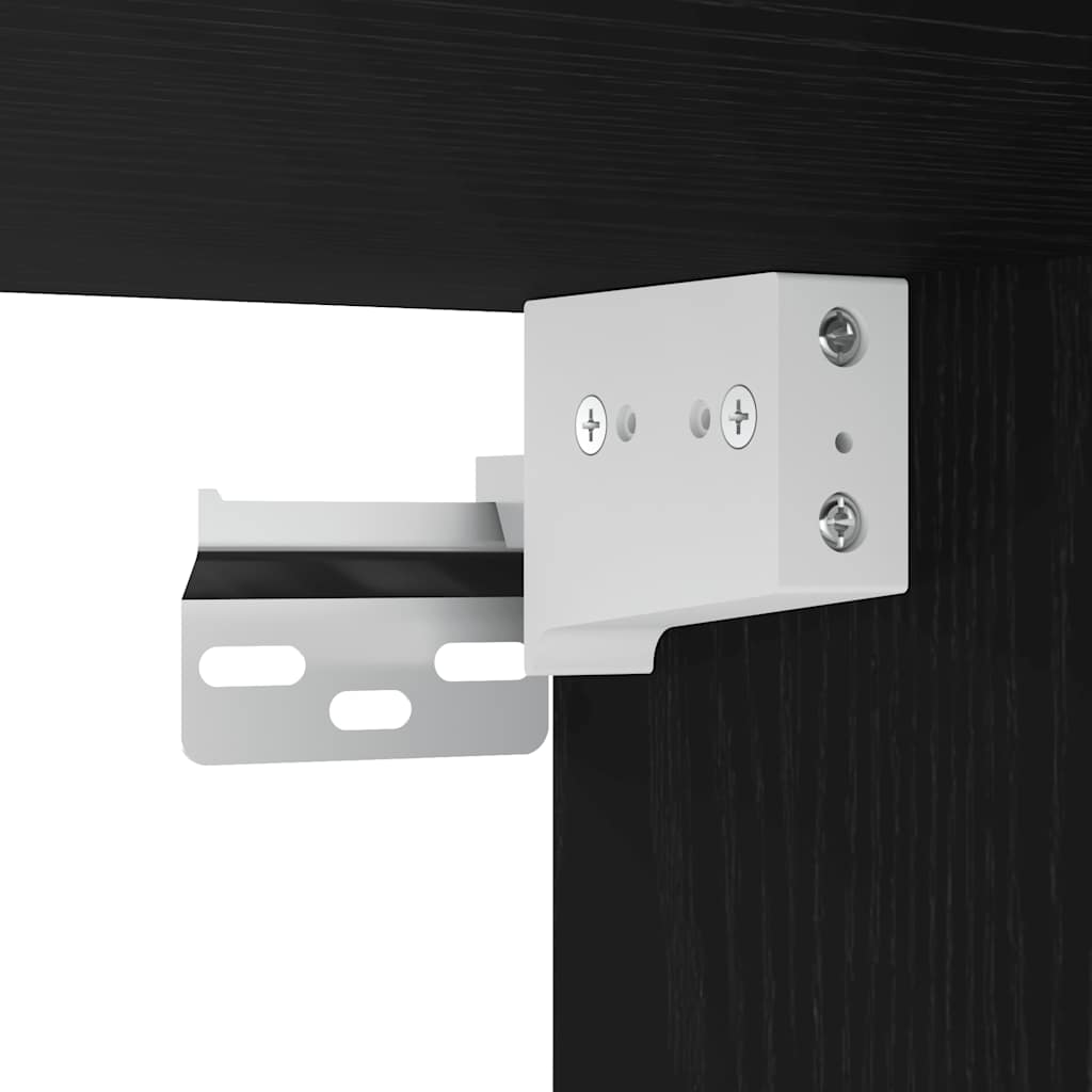 Wall-mounted bedside tables, 2 pieces, black, 45 x 26 x 28.5 cm