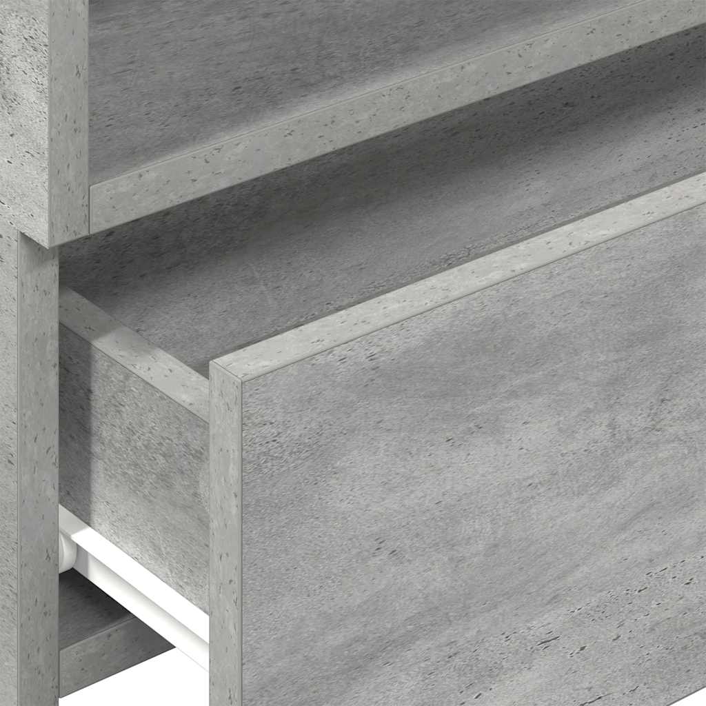Wall-mounted bedside tables, 2 pieces, concrete grey, 45 x 26 x 28.5 cm