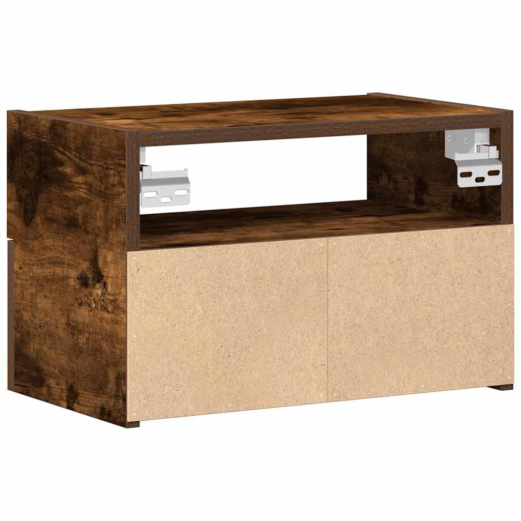 Wall-mounted bedside table smoked oak 45x26x28.5 cm