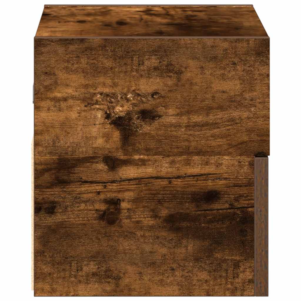 Wall-mounted bedside tables (2 pieces), smoked oak, 45 x 26 x 28.5 cm