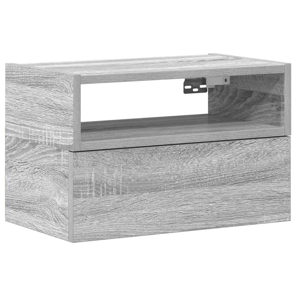 Table de chevet murale, gris Sonoma, 45x26x28,5 cm