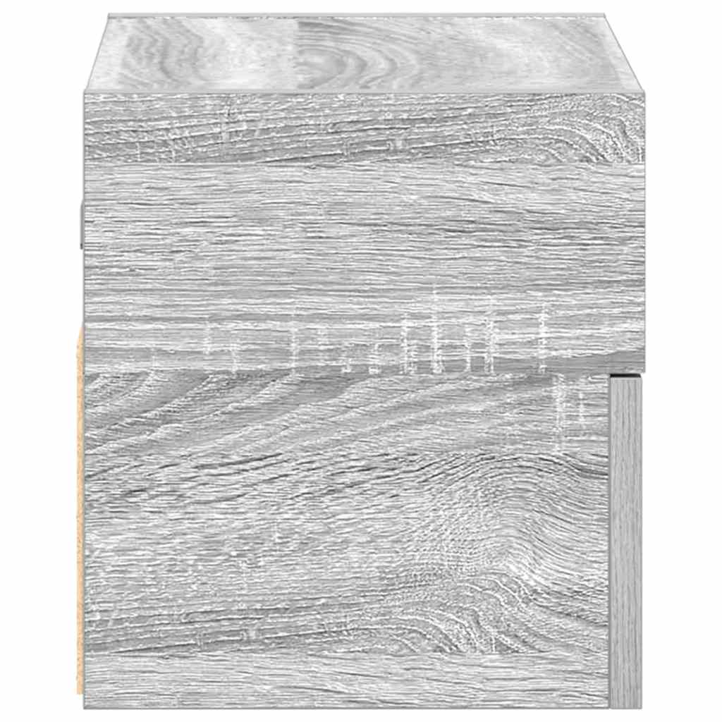 Wall-mounted bedside tables, 2 pieces, gray Sonoma, 45 x 26 x 28.5 cm