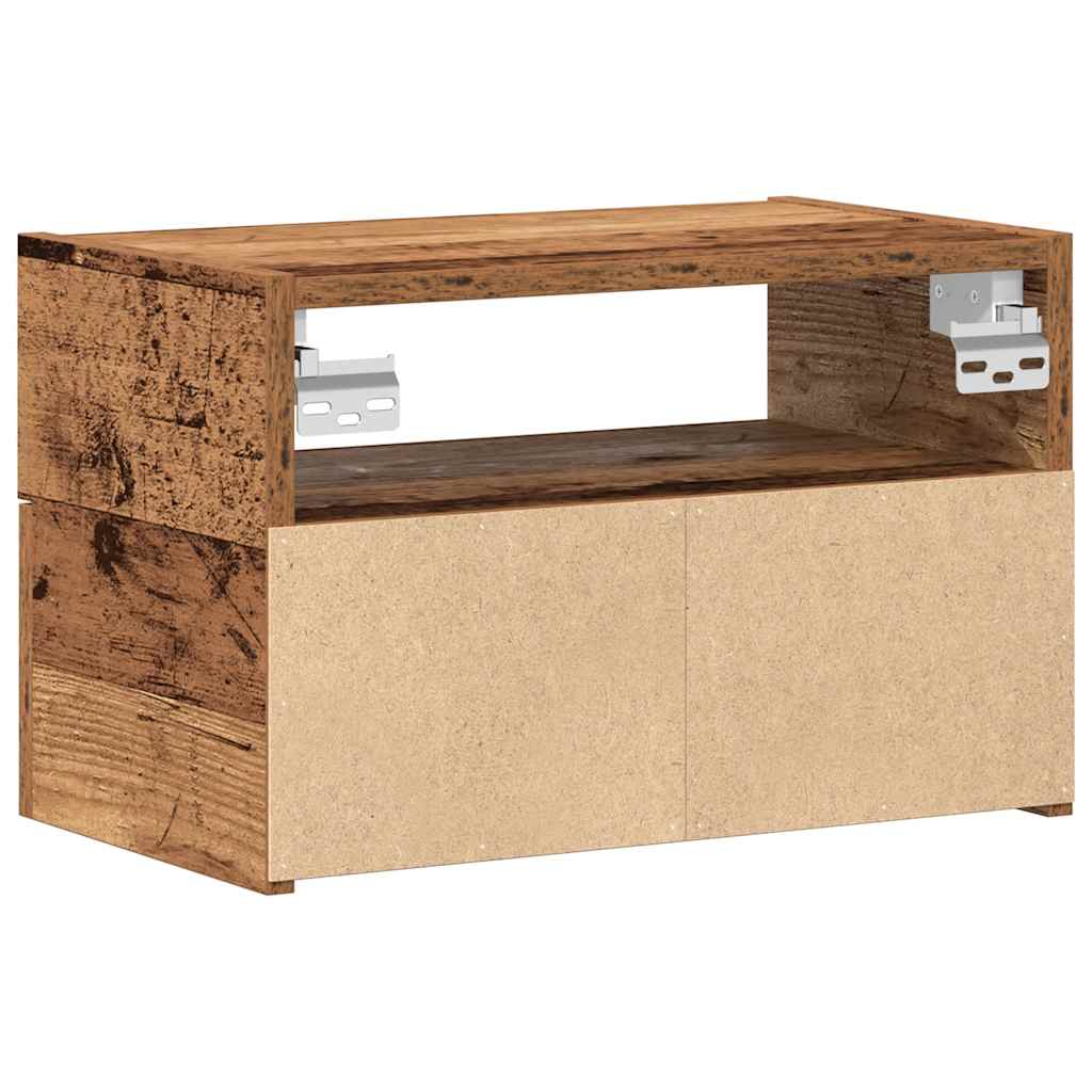 Wall-mounted bedside tables (2 pieces), reclaimed wood look, 45 x 26 x 28.5 cm