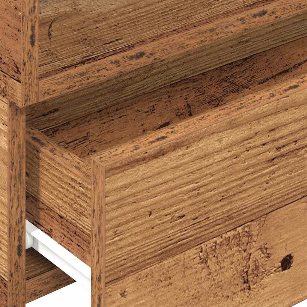 Wall-mounted bedside tables (2 pieces), reclaimed wood look, 45 x 26 x 28.5 cm