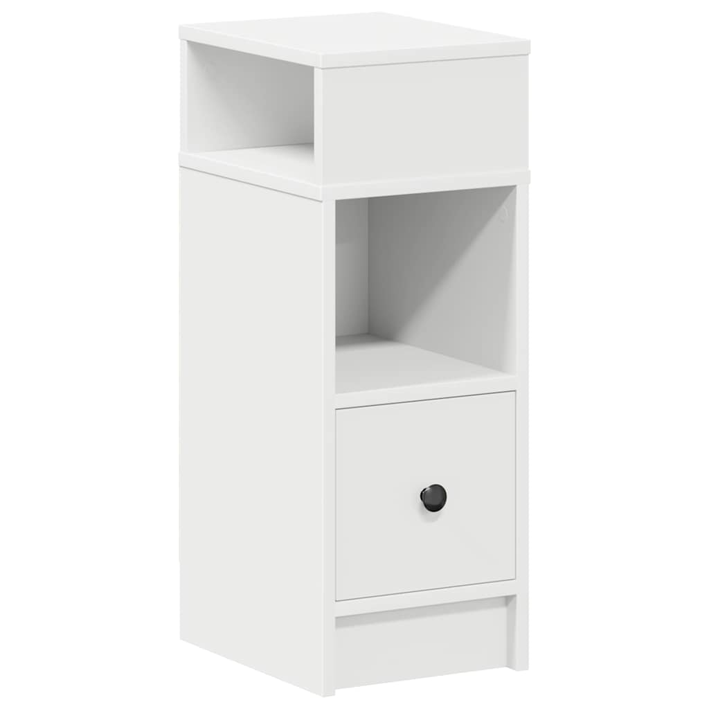 Bedside table with drawer white 25x31x66 cm