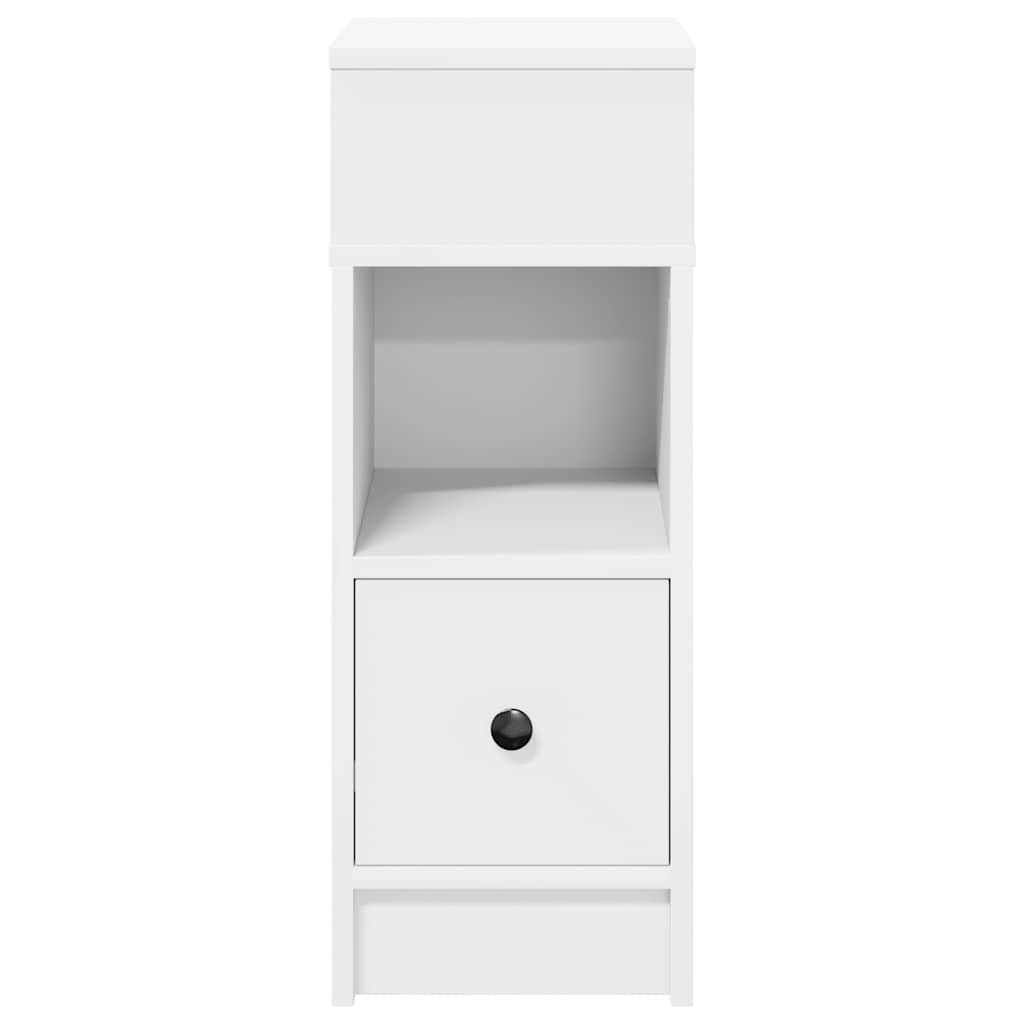 Bedside table with drawer white 25x31x66 cm