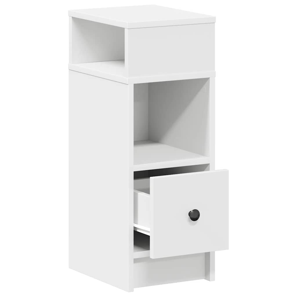 Bedside table with drawer white 25x31x66 cm