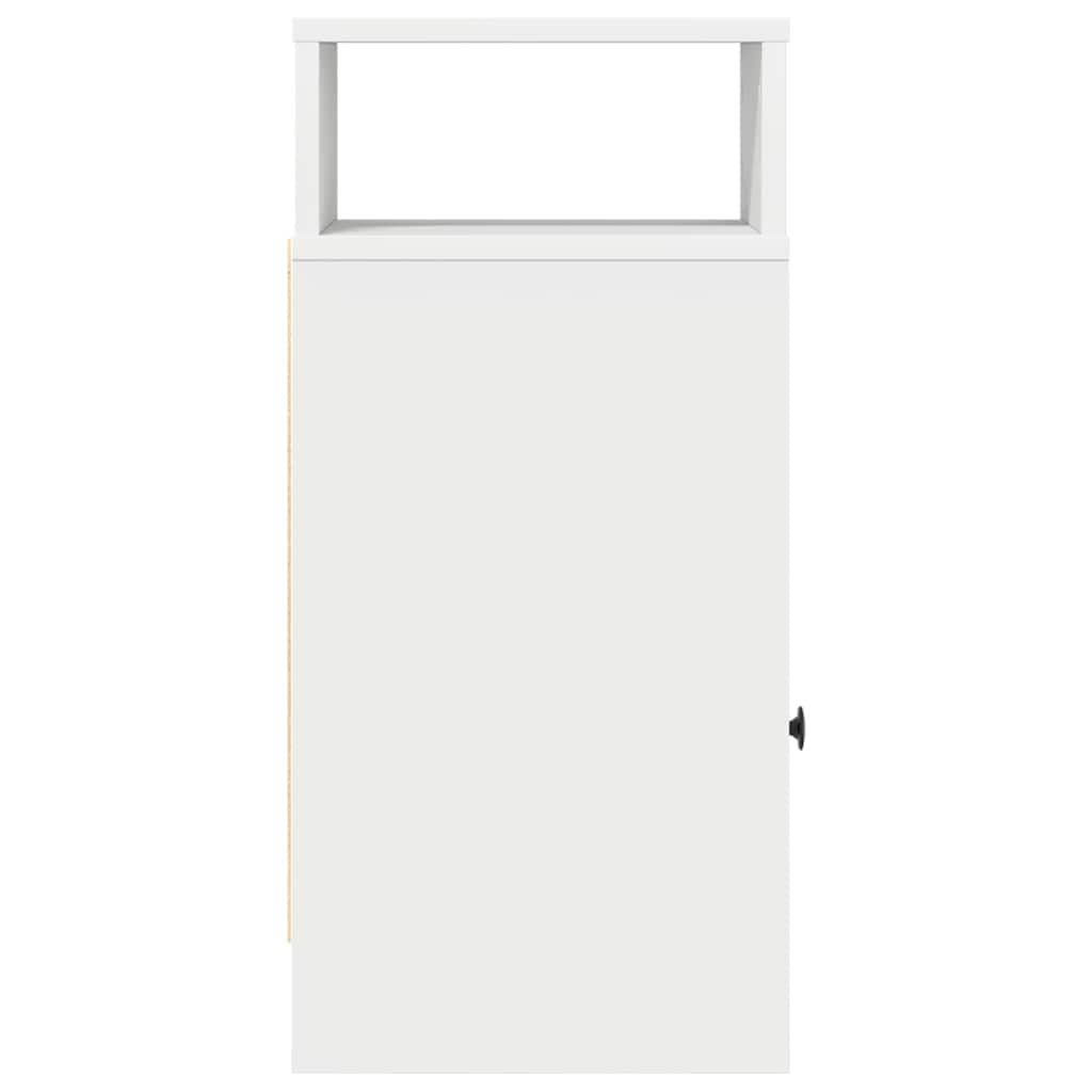 Bedside table with drawer white 25x31x66 cm