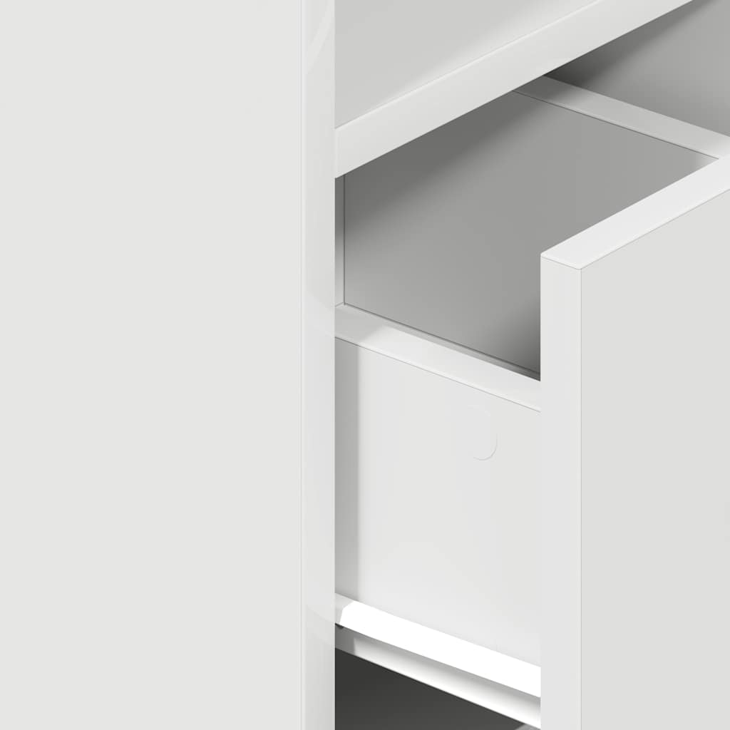 Bedside table with drawer white 25x31x66 cm