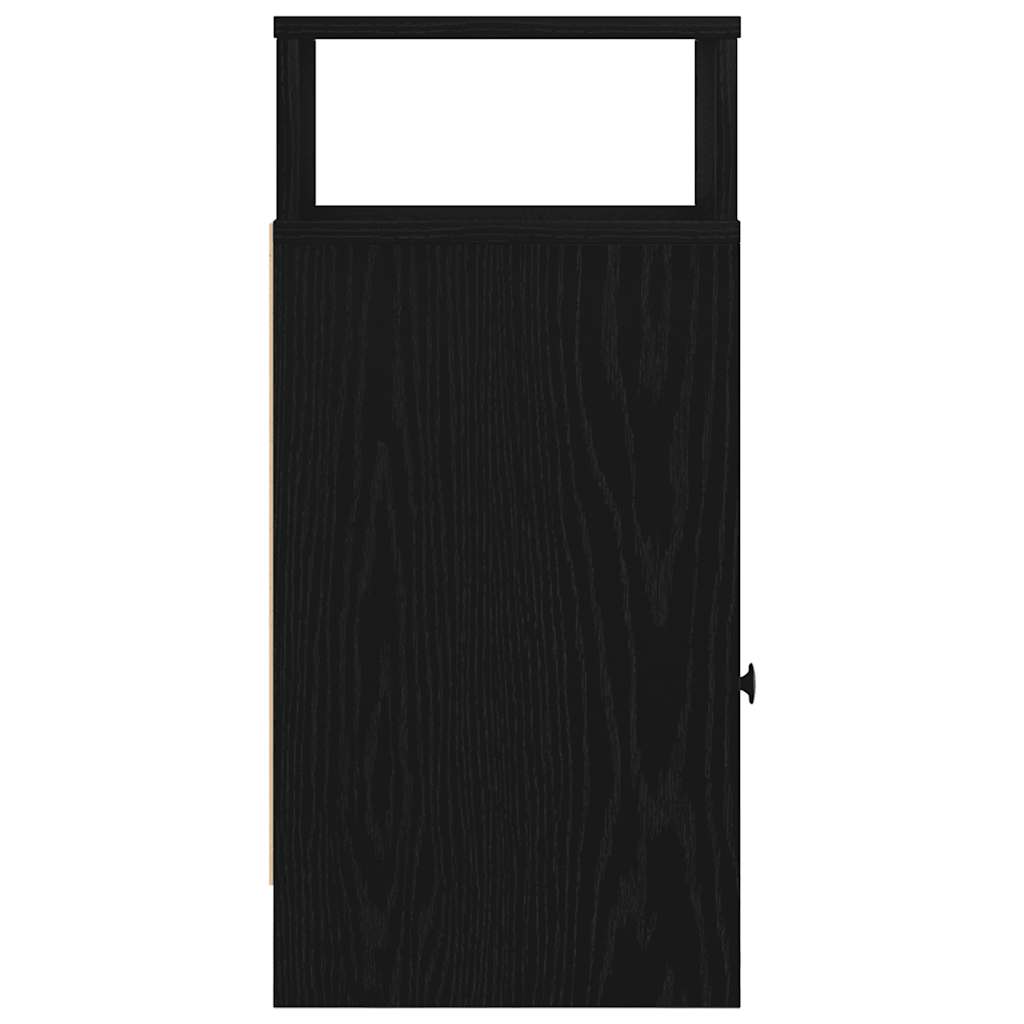 Bedside table with drawer black 25x31x66 cm
