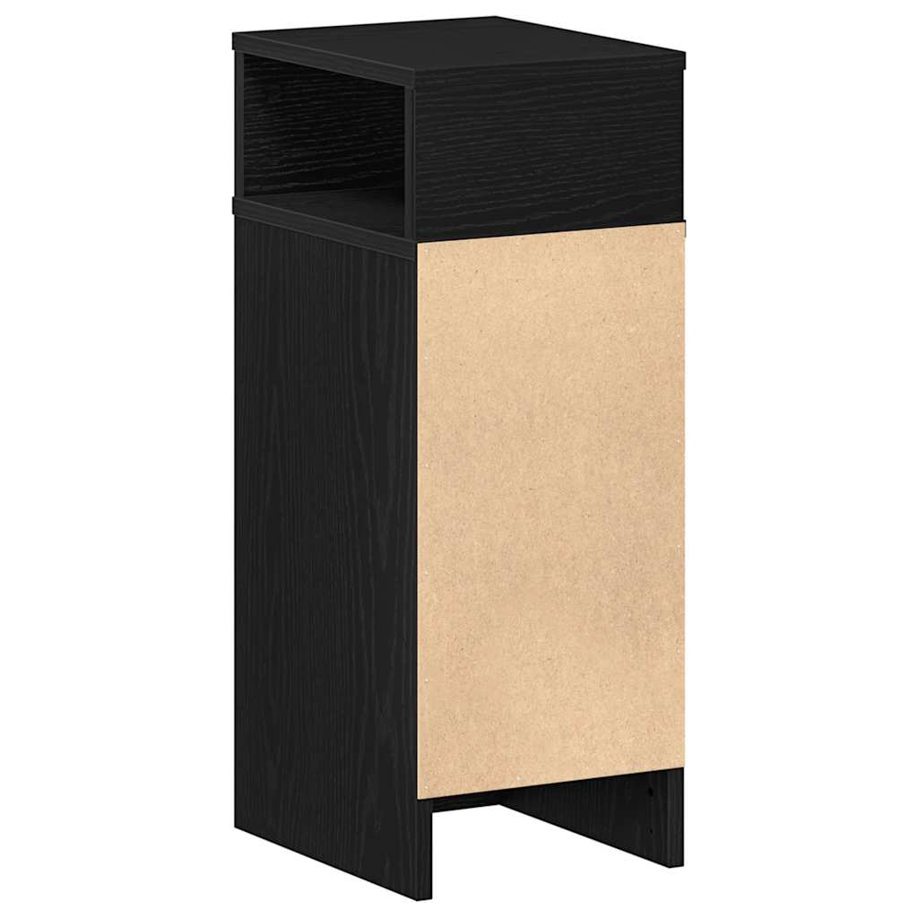 Bedside table with drawer black 25x31x66 cm