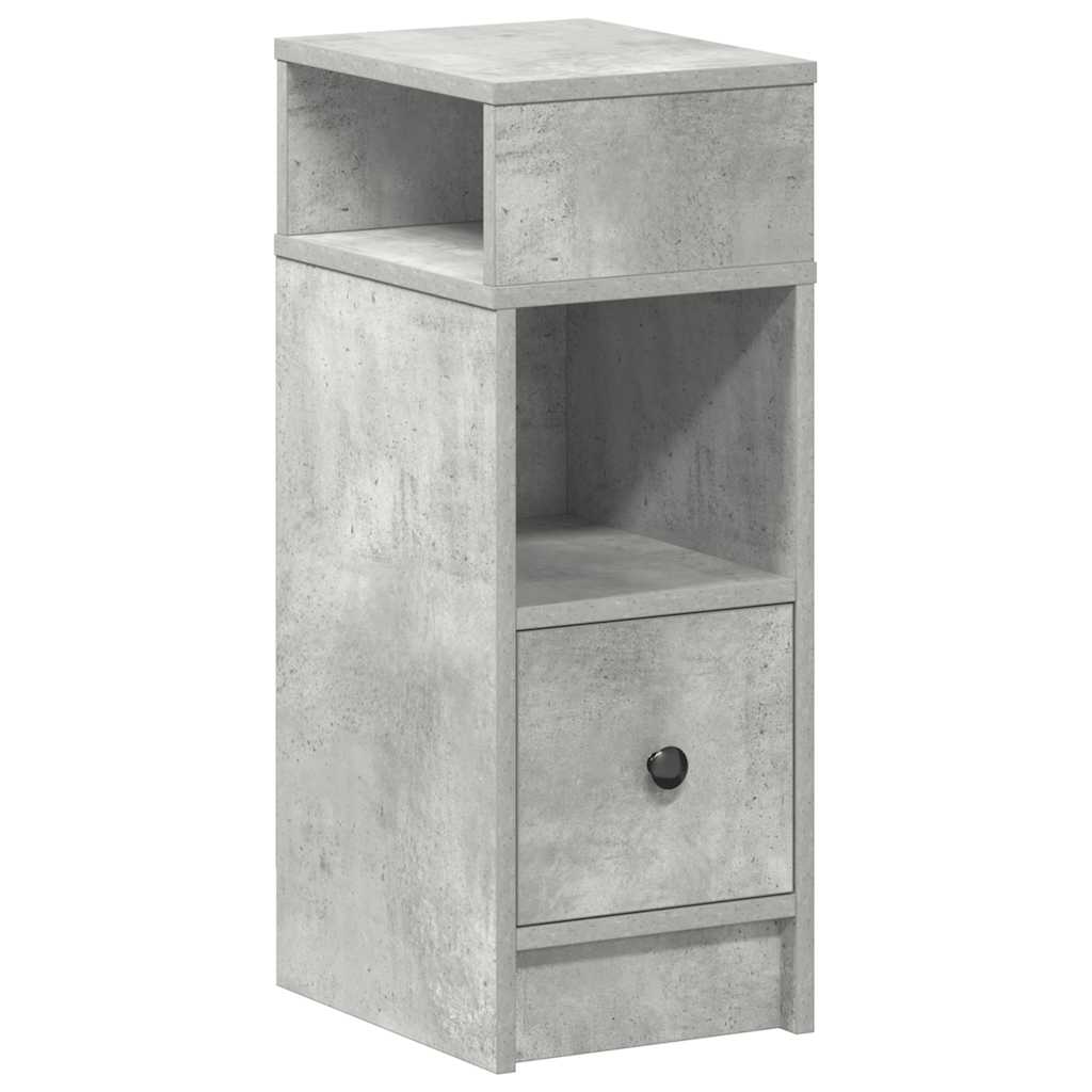 Bedside table with drawer concrete grey 25x31x66 cm