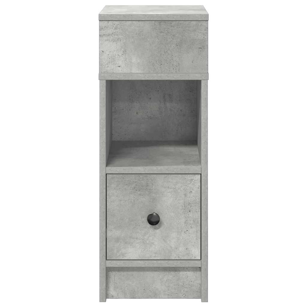 Bedside table with drawer concrete grey 25x31x66 cm