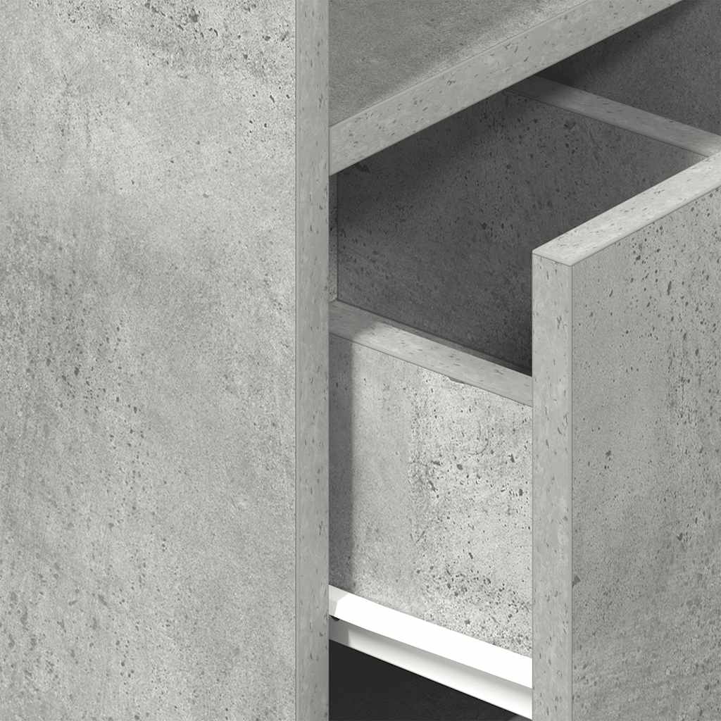 Bedside table with drawer concrete grey 25x31x66 cm