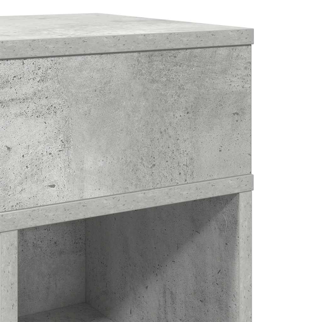 Bedside table with drawer concrete grey 25x31x66 cm