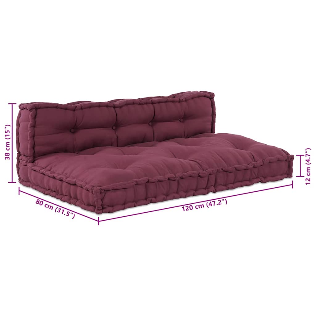 Pallet Sofa Kissen 2 stk. Stoff Kastanienbraun 120 x 80 x 38 cm