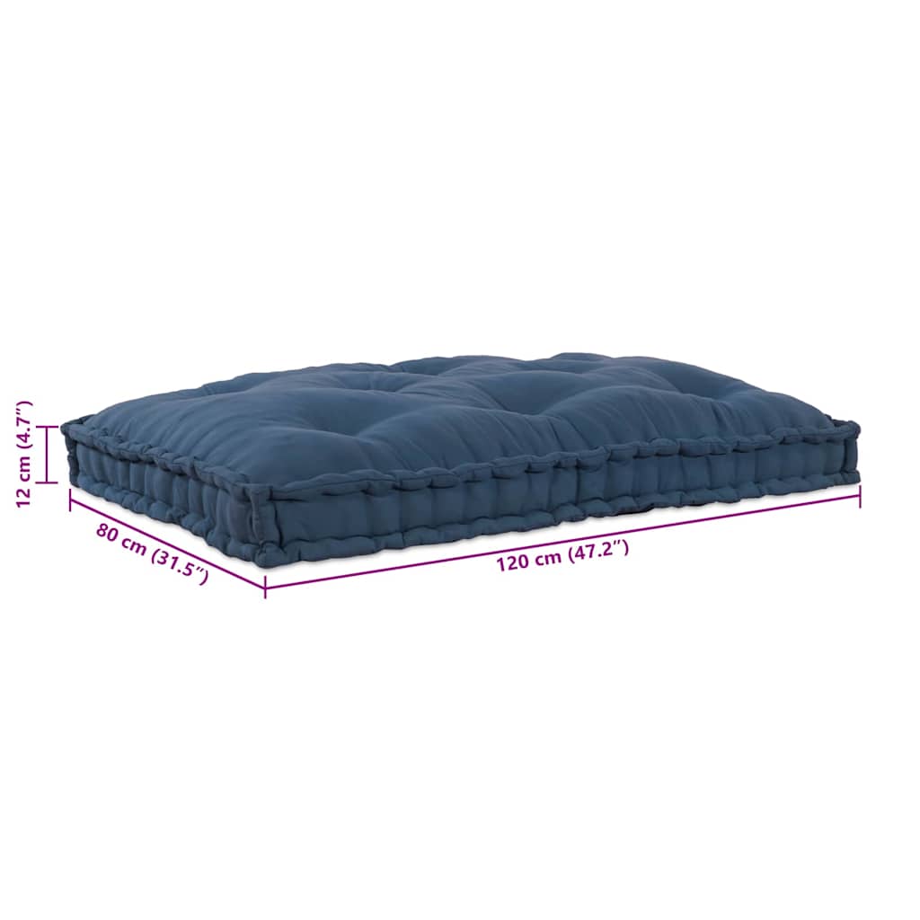 Pallet Sofa Kissen Indigo 120 x 80 x 12 cm Stoff