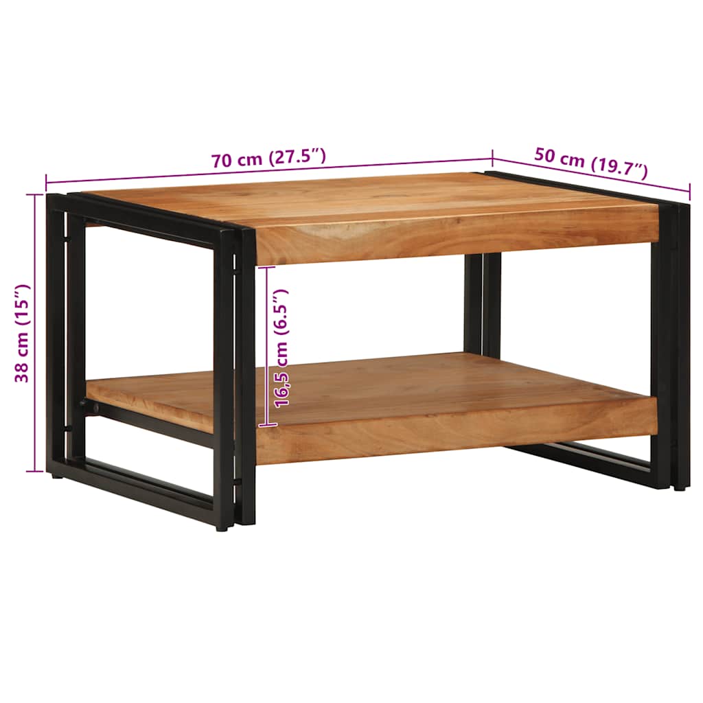Couchtisch 70x50x38 cm Massivholz Akazie