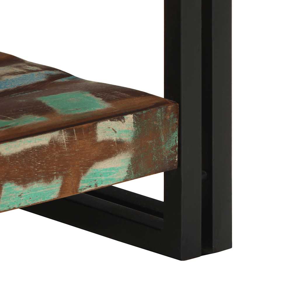 Table basse multicolore 50x50x38 cm bois de récupération bois massif