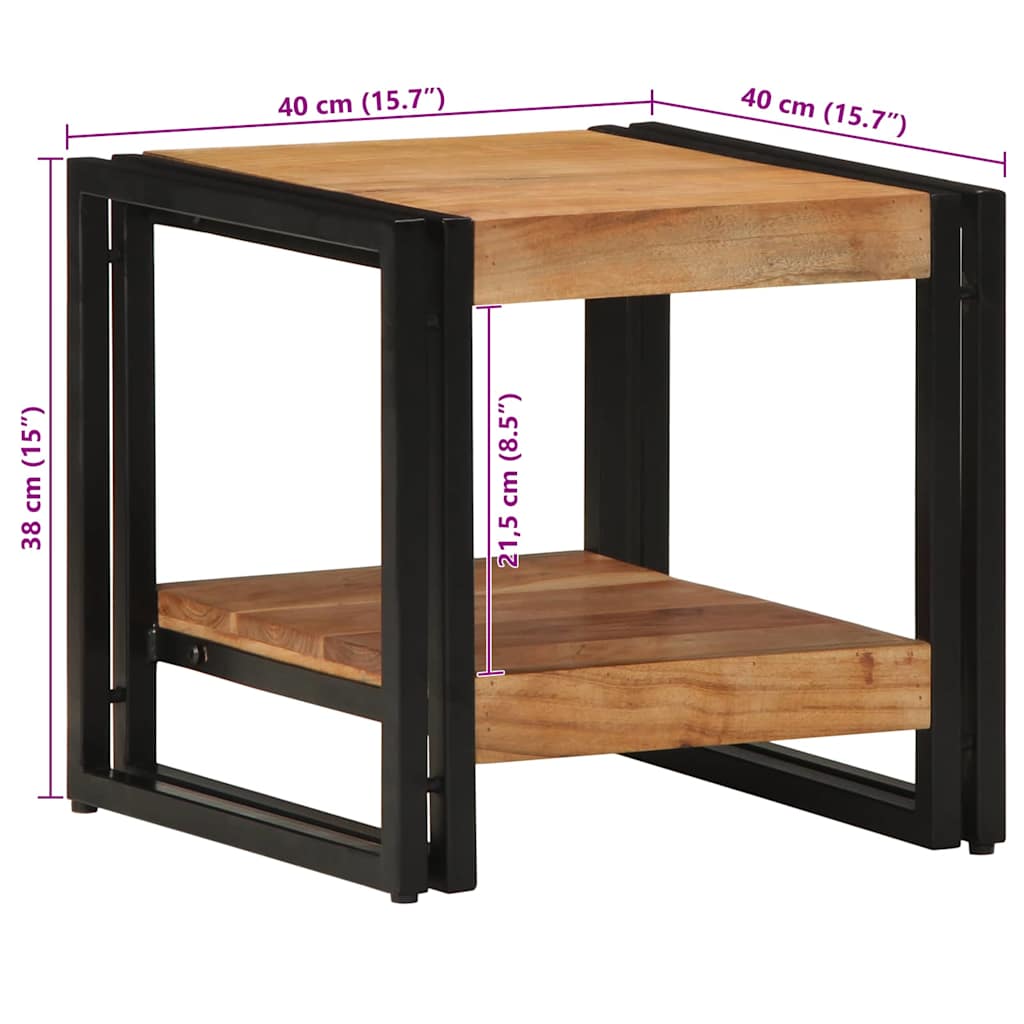 Couchtisch Braun 40 x 40 x 38 cm Massivholz Akazie