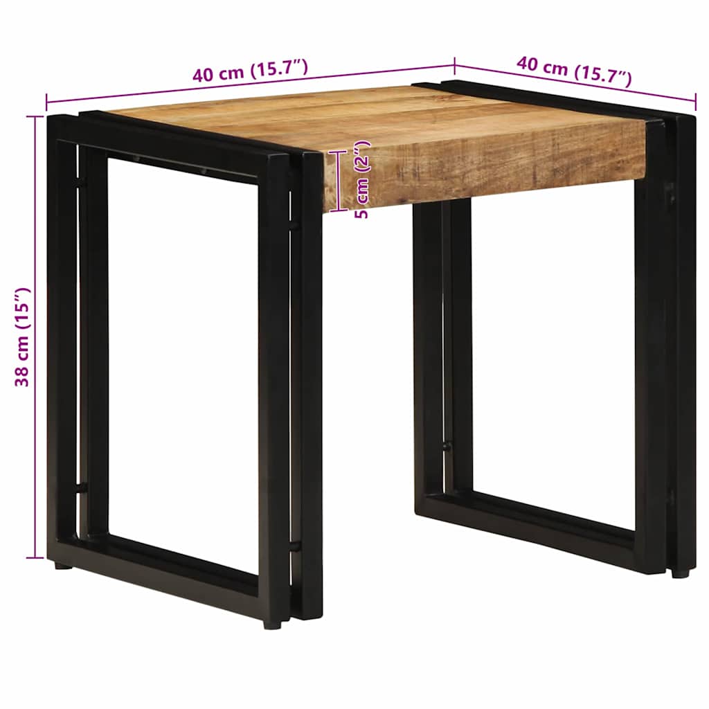 Couchtisch Braun 40 x 40 x 38 cm Massivholz Mango