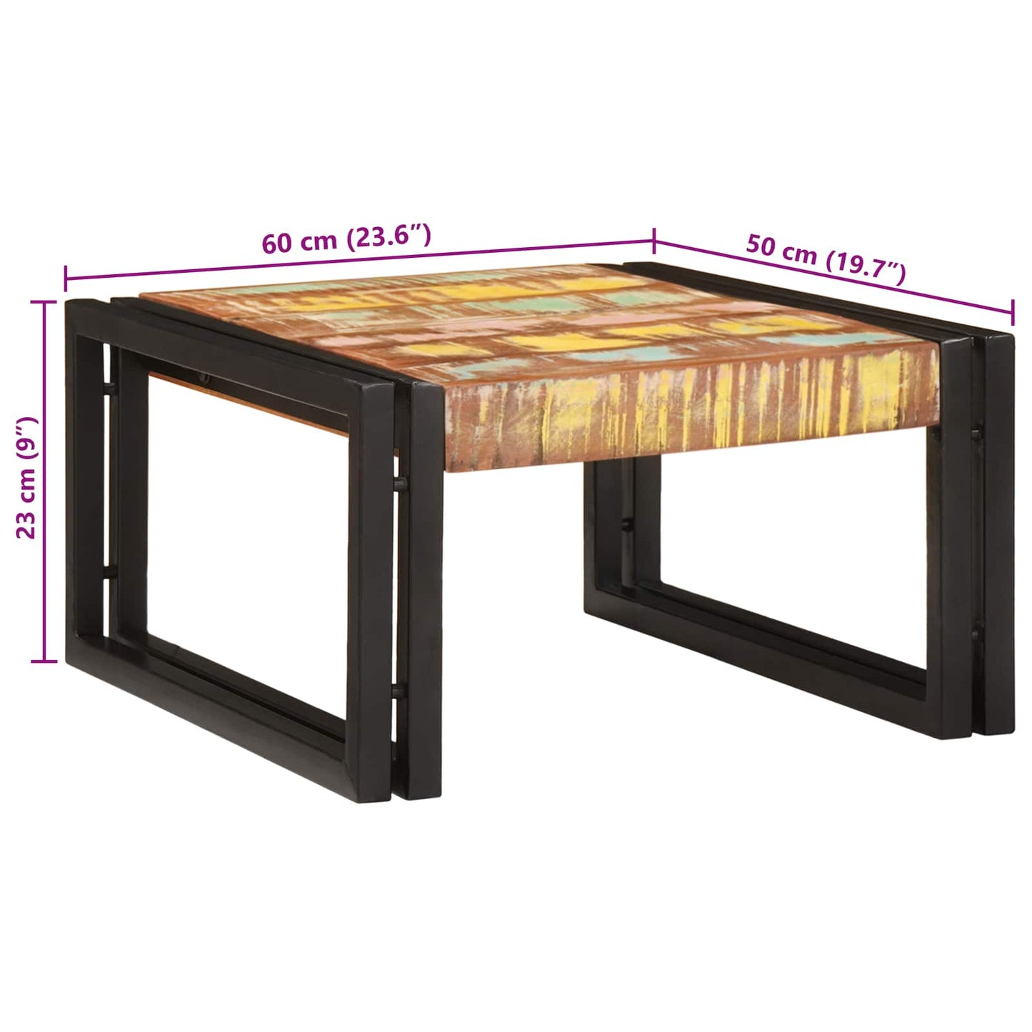 Badregal für Mehrfarbig 60 x 50 x 23 cm Massives Altholz