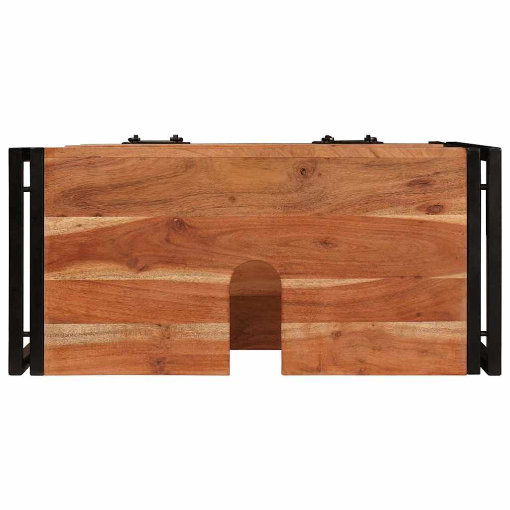 Waschbeckenunterschrank mit Regal Massives Akazienholz, Eisen