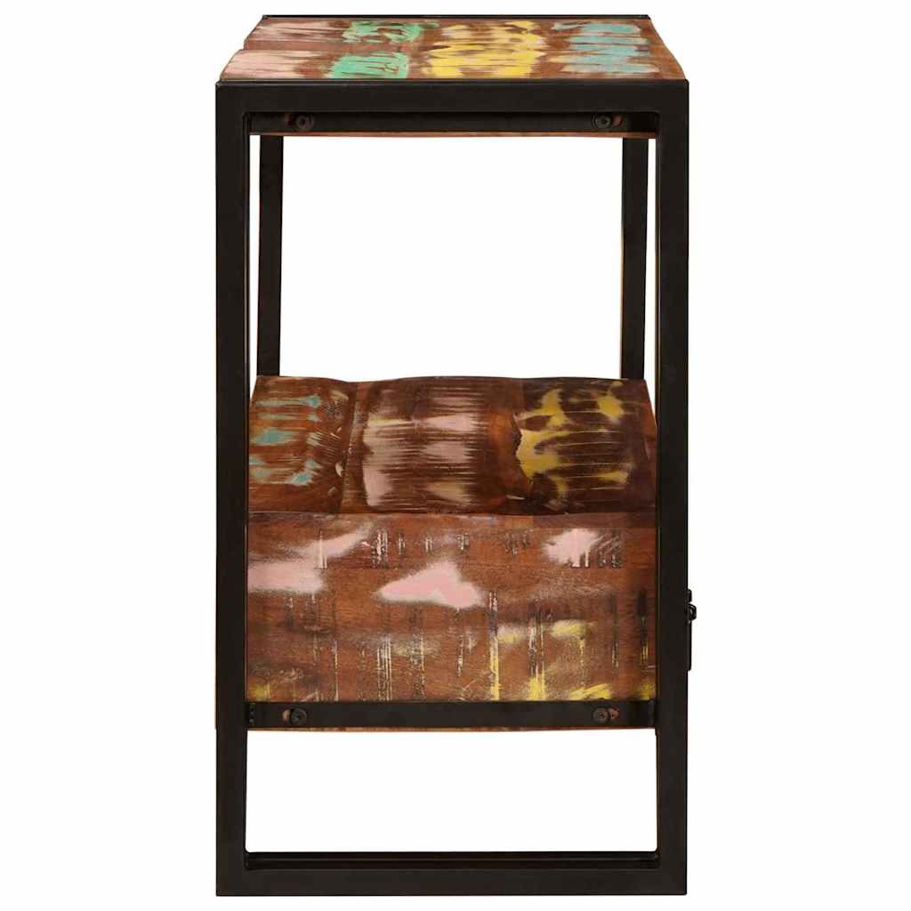Waschbeckenunterschrank mit Regal Massivholz Altholz und Eisen